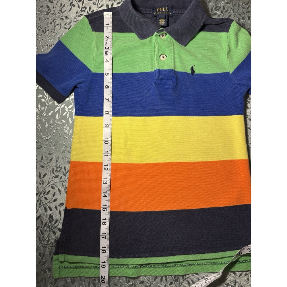 Polo Ralph Lauren Boys Size 7 Striped Short Sleeve Cotton Logo Polo Shirt - Picture 4 of 8